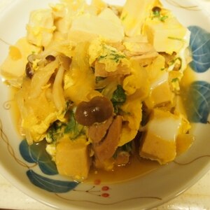 高野豆腐と玉ねぎの卵とじ